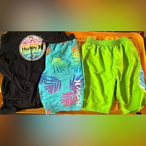Hurley Kids' Tropical Print Shorts and swim shirt